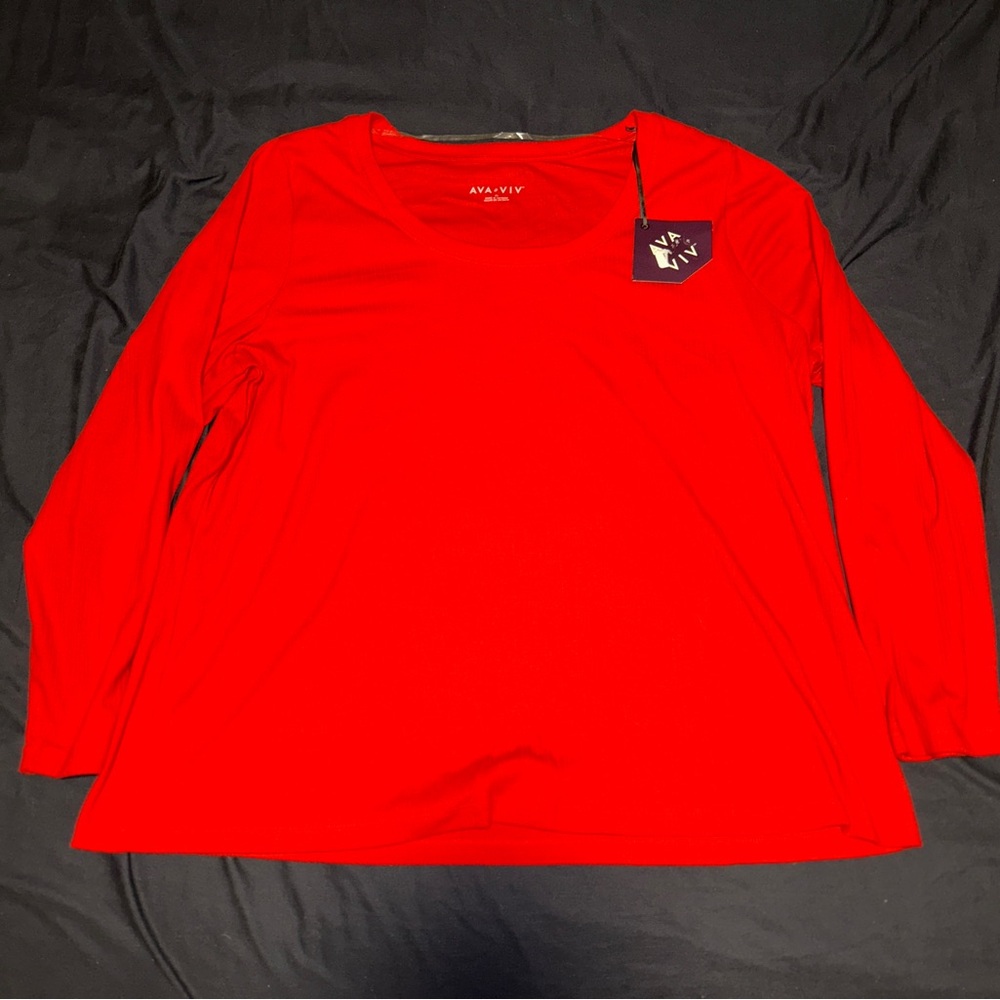Red long sleeve shirt by AVA VIV